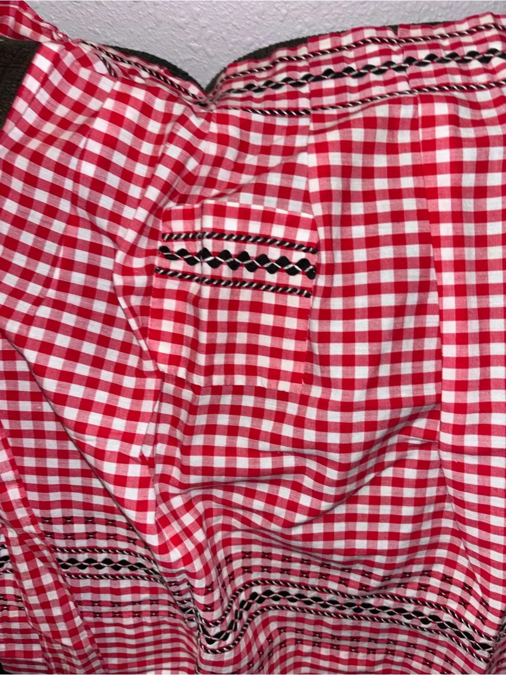 Gorgeous handcrafted vintage checkered aprons lot of 3